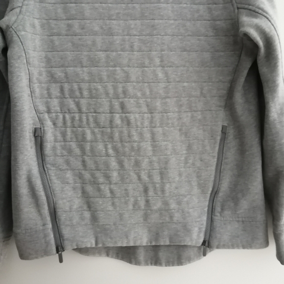Lululemon Fleece Be True Crewneck Quilted Sweater Side Zippers Heathered Grey 4 - Picture 8 of 16